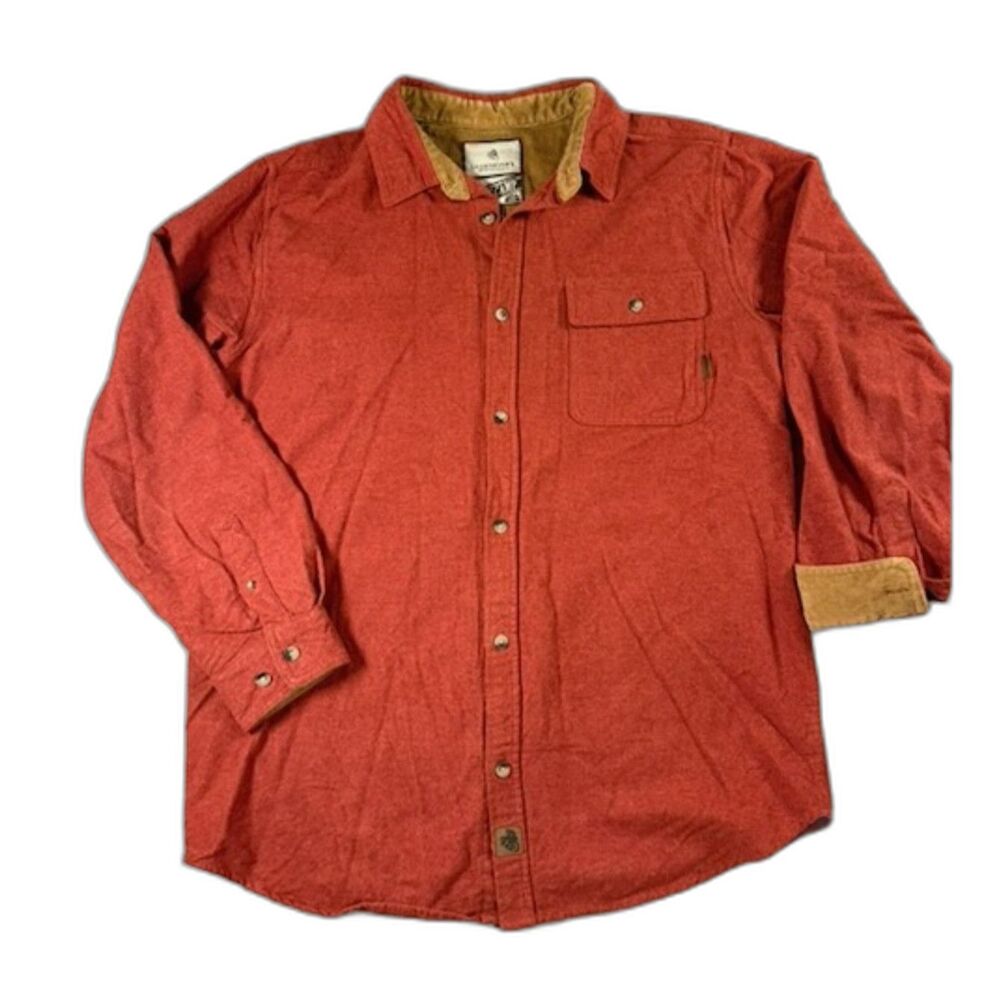 Legendary Whitetails Buck Camp Flannel Shirt Men's Large Tall LT Rust Orange